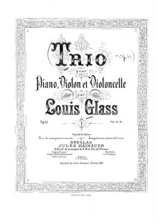 Klaviertrio in e-Moll, Op.19: Vollpartitur by Louis Glass