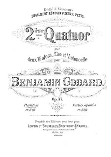 Streichquartett Nr.2 in A-Dur, Op.37: Vollpartitur by Benjamin Godard