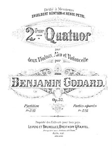 Streichquartett Nr.2 in A-Dur, Op.37: Vollpartitur by Benjamin Godard