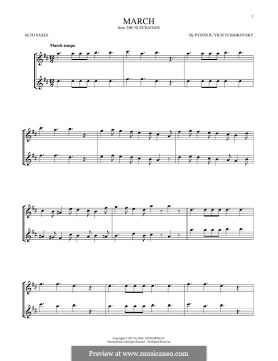Nr.2 Marsch: For two alto saxophones by Pjotr Tschaikowski