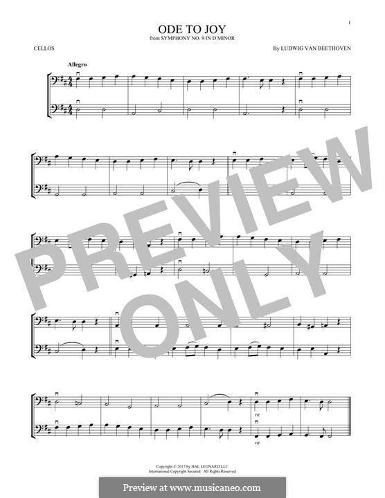 Ode an die Freude: Version for two violins by Ludwig van Beethoven
