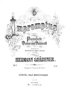 Fünf Impromptus für Klaviertrio, Op.11: Vollpartitur by Hermann Grädener