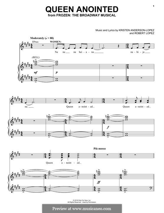 Queen Anointed (from Frozen The Broadway Musical) von R. Lopez, K. AndersonLopez auf MusicaNeo
