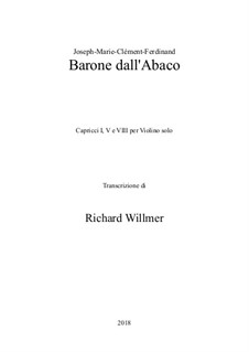 Capricci I, V and VIII: Für Violine, Op.16 by Joseph Maria Clemens Dall'Abaco