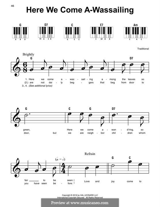 Here we Come a-Wassailing (Printable Scores) von folklore auf MusicaNeo