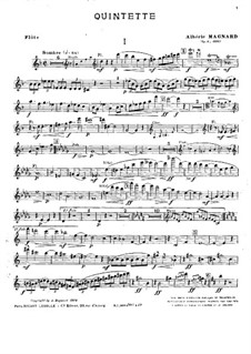 Quintett für Klavier und Blasinstrumente in d-Moll, Op.8: Flötenstimme by Albéric Magnard