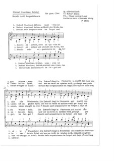 Nehmt Abschied, Brüder / Should Auld Acquaintance für gem. Chor: Nehmt Abschied, Brüder / Should Auld Acquaintance für gem. Chor, Op.2.6 by folklore