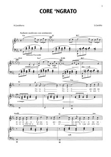 Core 'ngrato: For tenor and piano by Salvatore Cardillo