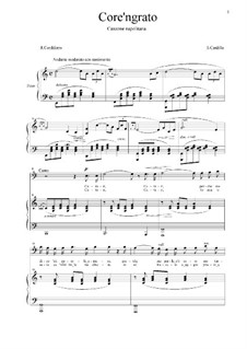 Core 'ngrato: For baritone and piano by Salvatore Cardillo