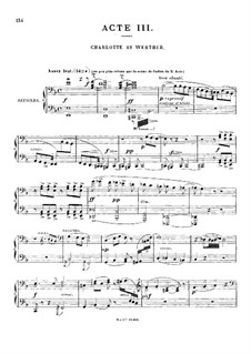 Werther: Akte III-IV. Bearbeitung für Klavier, vierhändig by Jules Massenet