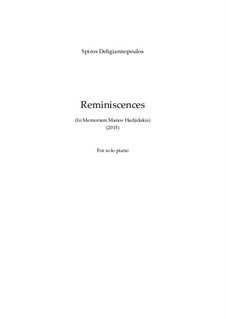 Reminiscences: Reminiscences by Spiros Deligiannopoulos