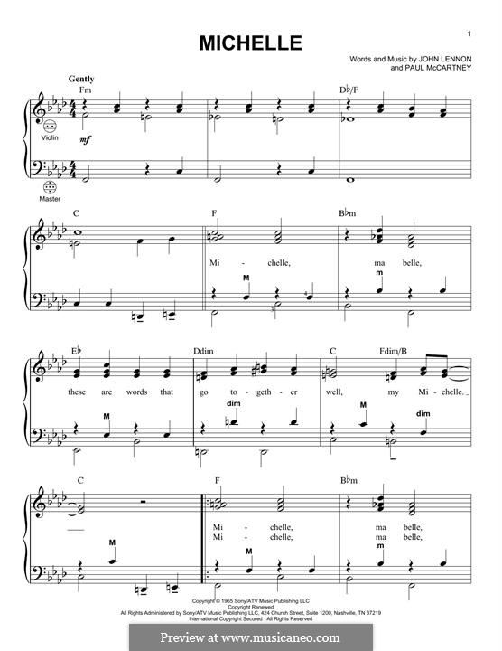 Michelle (The Beatles), for One Instrument: Für Akkordeon by John Lennon, Paul McCartney