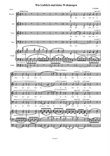 Ein deutsches Requiem, Op.45: Movement IV, transposed down to C for choir and organ by Johannes Brahms