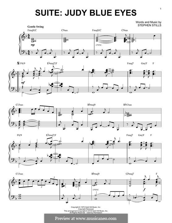 Suite: Judy Blue Eyes (Crosby, Stills & Nash): Für Klavier by Stephen Stills