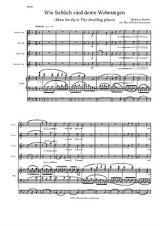 Ein deutsches Requiem, Op.45: Movement IV, for saxophone quartet and organ by Johannes Brahms