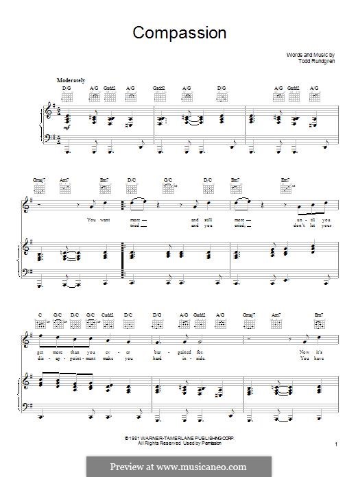 Compassion: Für Stimme und Klavier (oder Gitarre) by Todd Rundgren