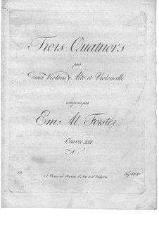 Streichquartette, Op.21: Violine I- und Cellostimmen by Emanuel Aloys Förster