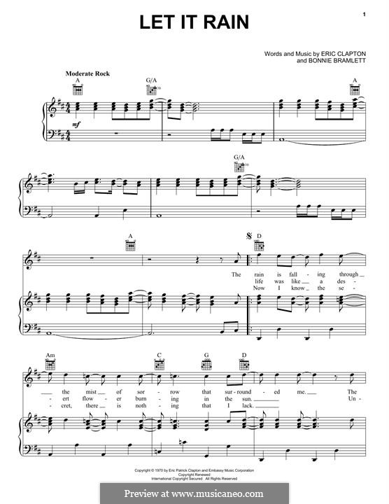 Let It Rain: Für Stimme und Klavier (oder Gitarre) by Bonnie Bramlett