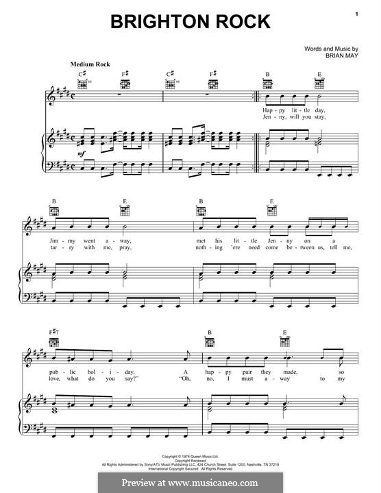 Brighton Rock: Für Stimme und Klavier (oder Gitarre) by Brian May