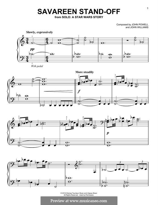 Savareen Stand-Off: Für Klavier by John Powell, John Williams