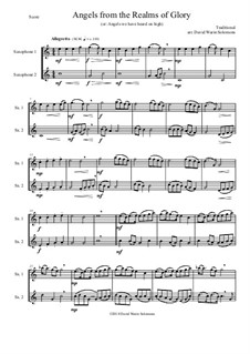 Angels from the Realms of Glory: Variations, for saxophone duo by folklore