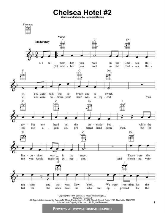 Chelsea Hotel No.2: Für Ukulele by Leonard Cohen