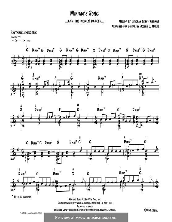 Miriam's Song: Für Gitarre mit Tabulatur by Deborah Lynn Friedman