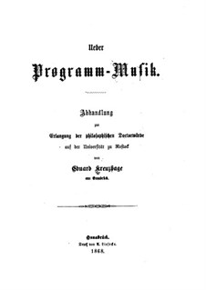 Über Programm-Musik: Über Programm-Musik by Eduard Kreuzhage