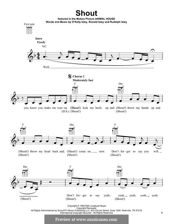 Shout (The Isley Brothers): Für Ukulele by O'Kelly Isley, Ronald Isley, Rudolph Isley