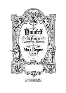 Klavierquintett Nr.2 in c-Moll, Op.64: Partitur by Max Reger