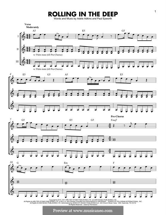 Instrumental version: Für Gitarre mit Tabulatur by Adele, Paul Epworth