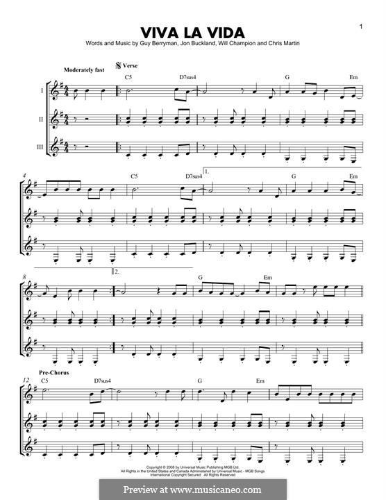 Instrumental version: Für Gitarre mit Tabulatur by Chris Martin, Guy Berryman, Jonny Buckland, Will Champion