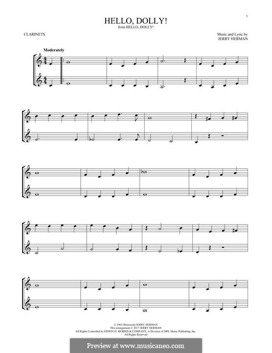 Instrumental version: Für zwei Klarinetten by Jerry Herman
