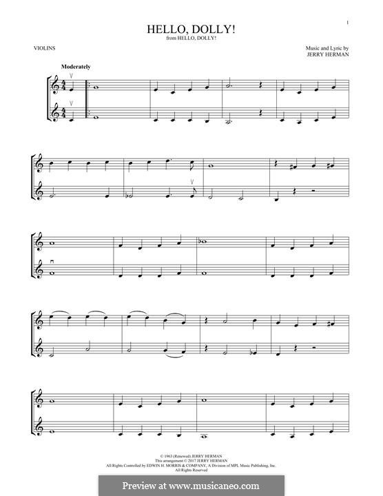 Instrumental version: Für zwei Violinen by Jerry Herman