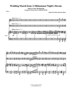 Hochzeitsmarsch: For oboe, bassoon and piano by Felix Mendelssohn-Bartholdy