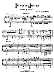 Heroische Polonäse: Für Klavier, vierhändig by Julie Rivé-King