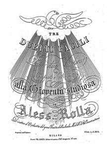 Drei leichte Duos für zwei Violinen, BI 211, 181, 154: Drei leichte Duos für zwei Violinen by Alessandro Rolla