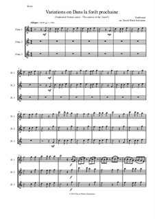 Dans la forêt prochaine (The Cuckoo in the forest): For 3 flutes by folklore