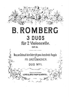 Drei Duos für zwei Cellos, Op.9: Cellostimme I by Bernhard Romberg