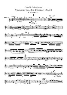 Sinfonie Nr.3 in c-Moll 'Orgelsinfonie', Op.78: Klarinettenstimme by Camille Saint-Saëns