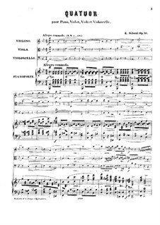 Klaviertquartett in B-Dur, Op.10: Vollpartitur by Erik Siboni
