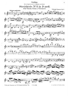 Streichtrio Nr.2 in D-Dur, Op.5: Violinstimme by Wilibald Sommer