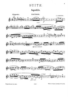 Suite für Flöte, Klarinette, Oboe und Klavier: Oboenstimme by Johan Amberg