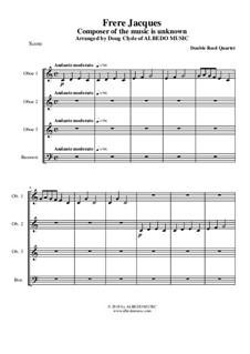 Frere Jacques (Are You Sleeping?): For double reed quartet by folklore