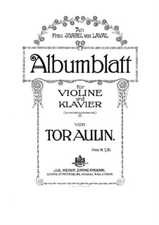 Albumblatt für Violine und Klavier: Solostimme by Tor Aulin
