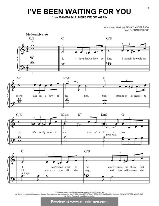I've Been Here Before (ABBA): Für Klavier by Benny Andersson, Björn Ulvaeus, Stig Anderson