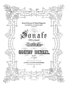 Sonate für Orgel Nr.8 in h-Moll, Op.178: Sonate für Orgel Nr.8 in h-Moll by Gustav Adolf Merkel