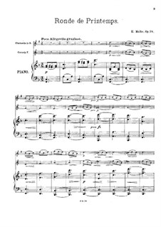 Ronde de Printemps, Op.78: Partitur für Klarinette, Horn in F und Klavier by Heinrich Molbe