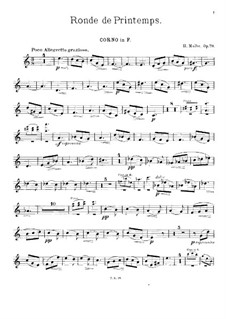 Ronde de Printemps, Op.78: Partitur für Klarinette, Horn in F und Klavier – Hornstimme in F by Heinrich Molbe