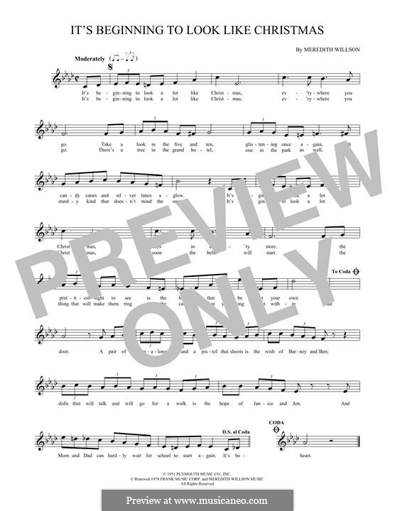 It's Beginning to Look a Lot Like Christmas (Perry Como): Für Flöte by Meredith Willson